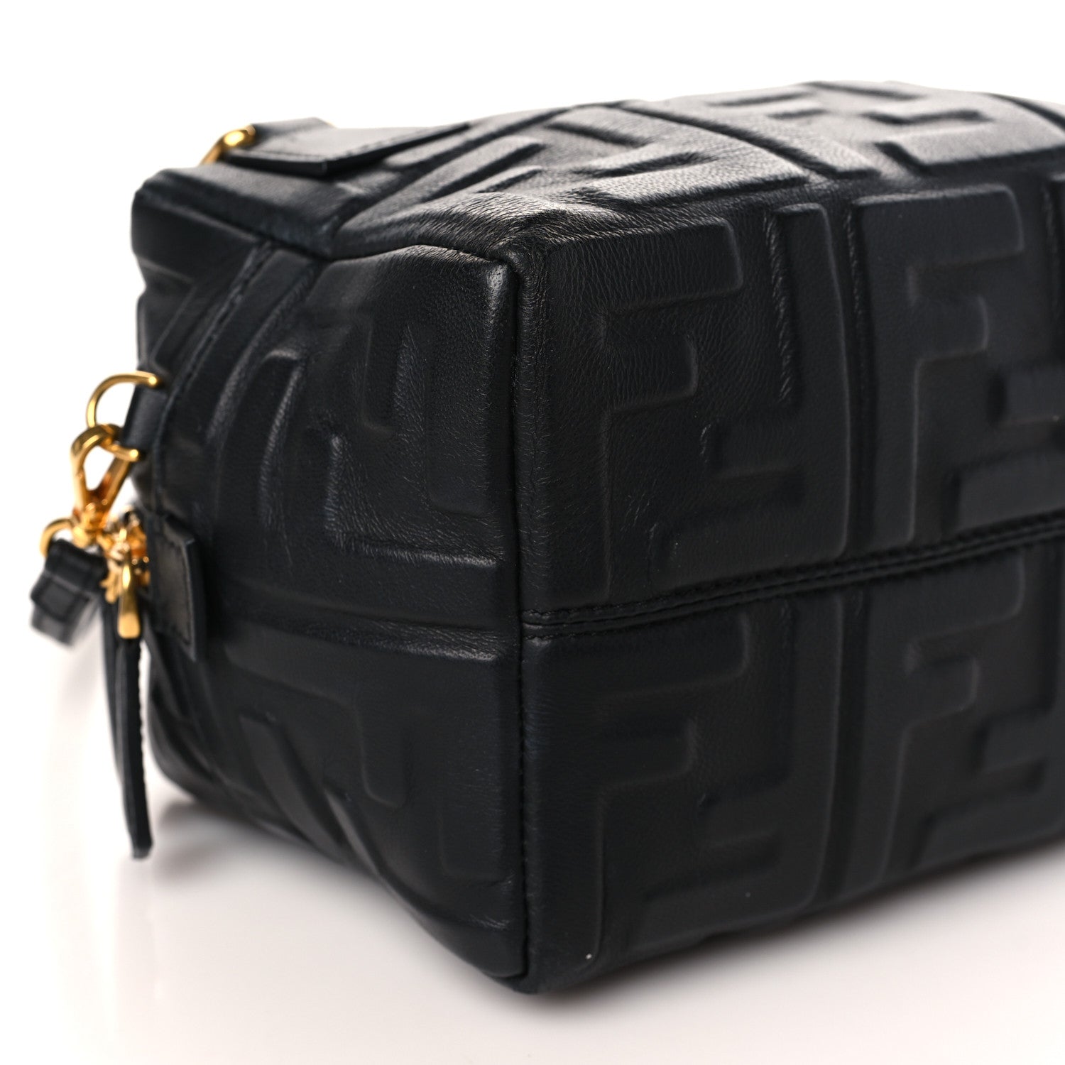 Fendi Nappa FF 1974 Embossed Mini Boston Black 8 of 9
