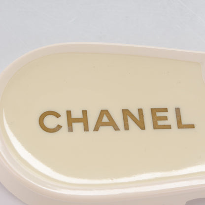 Chanel Jelly Camellia Thong Sandals 38 Ivory Black 7 of 8