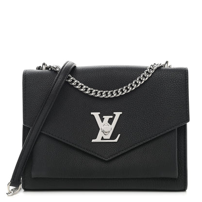 Louis Vuitton Soft Calfskin Mylockme Chain Bag BB Black 1 of 8