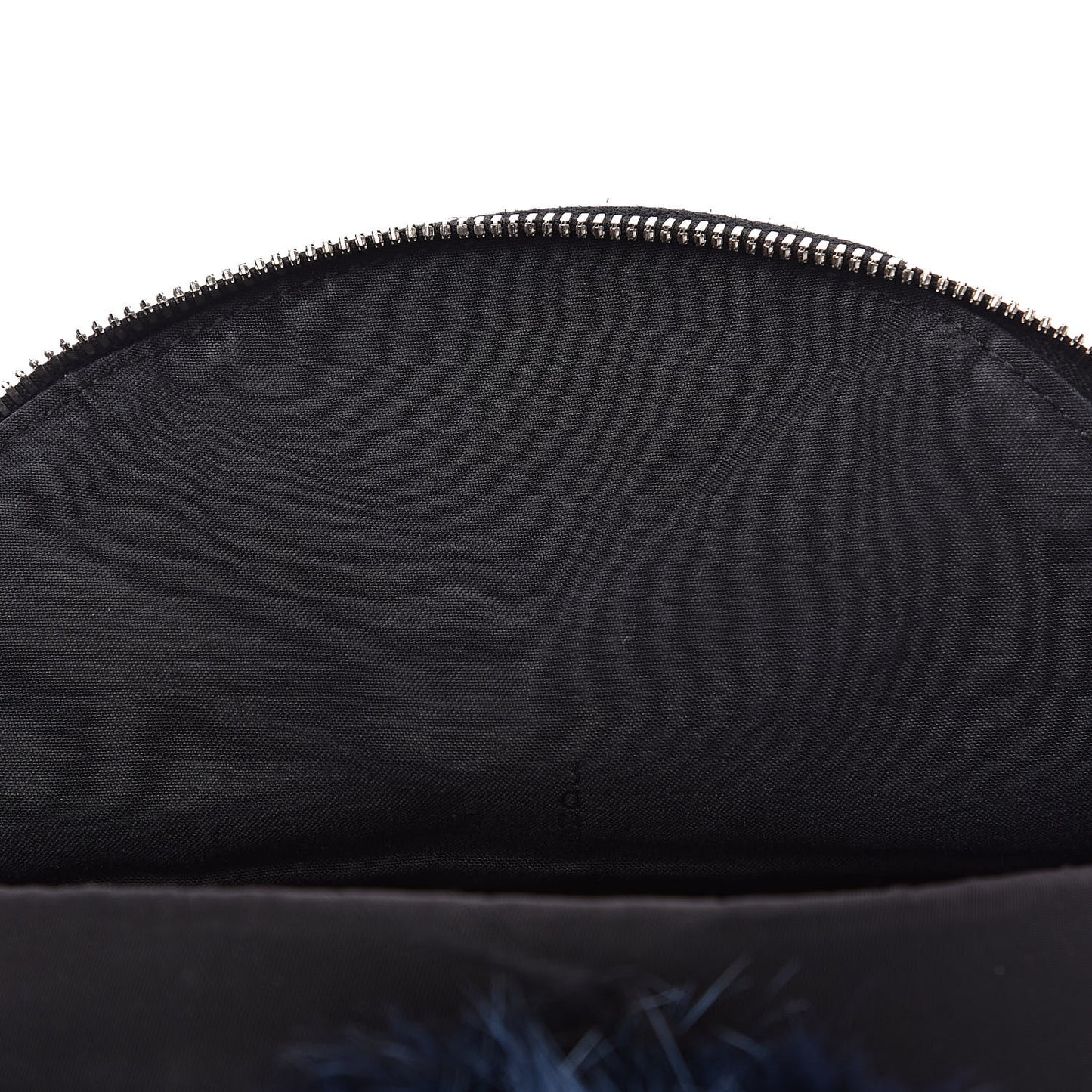Nylon Vitello Fox Goat Fur Monster Eyes Mini Backpack Black Multicolor Sky