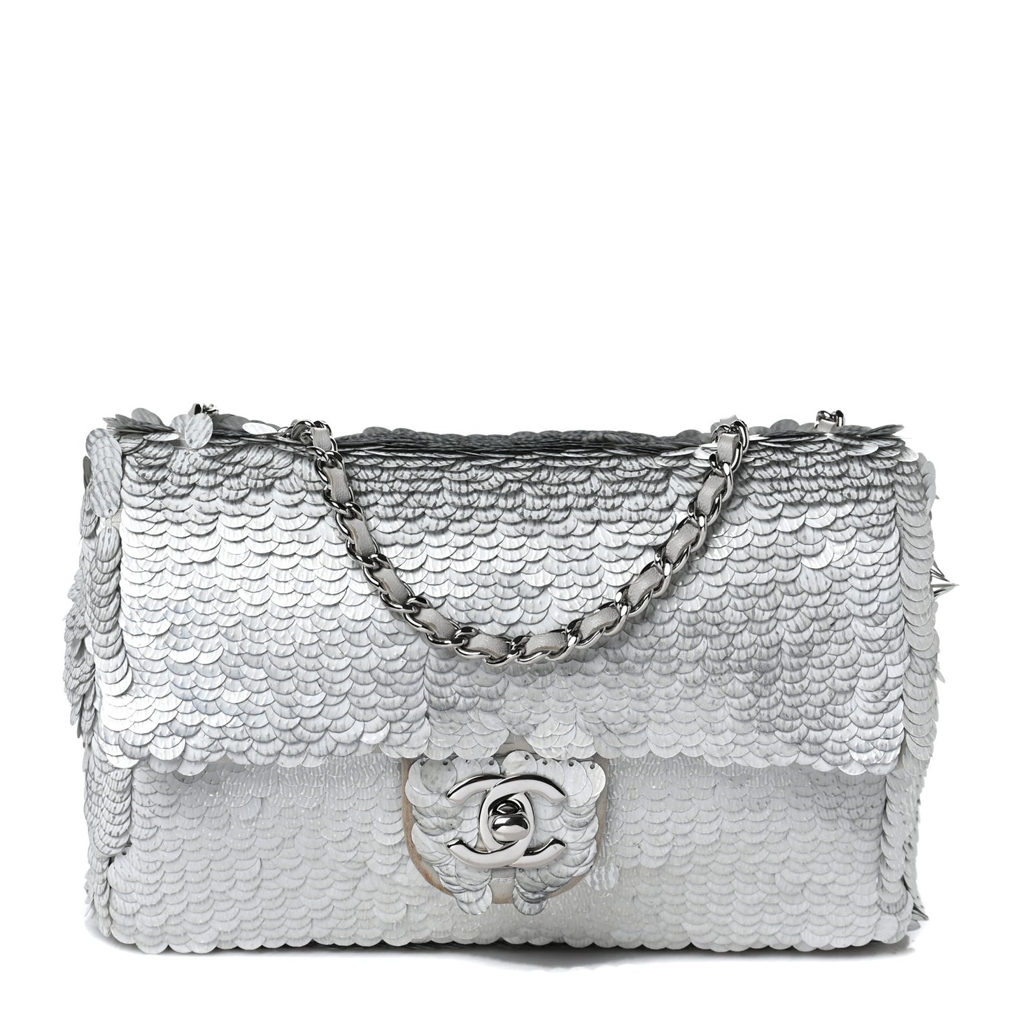 Sequin Small Single Flap Silver