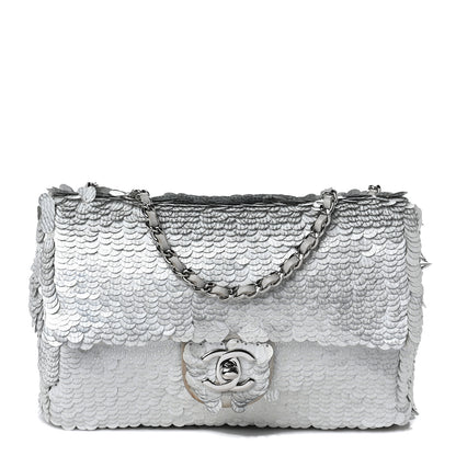 Chanel Sequin Small Single Flap Silver 1 of 13