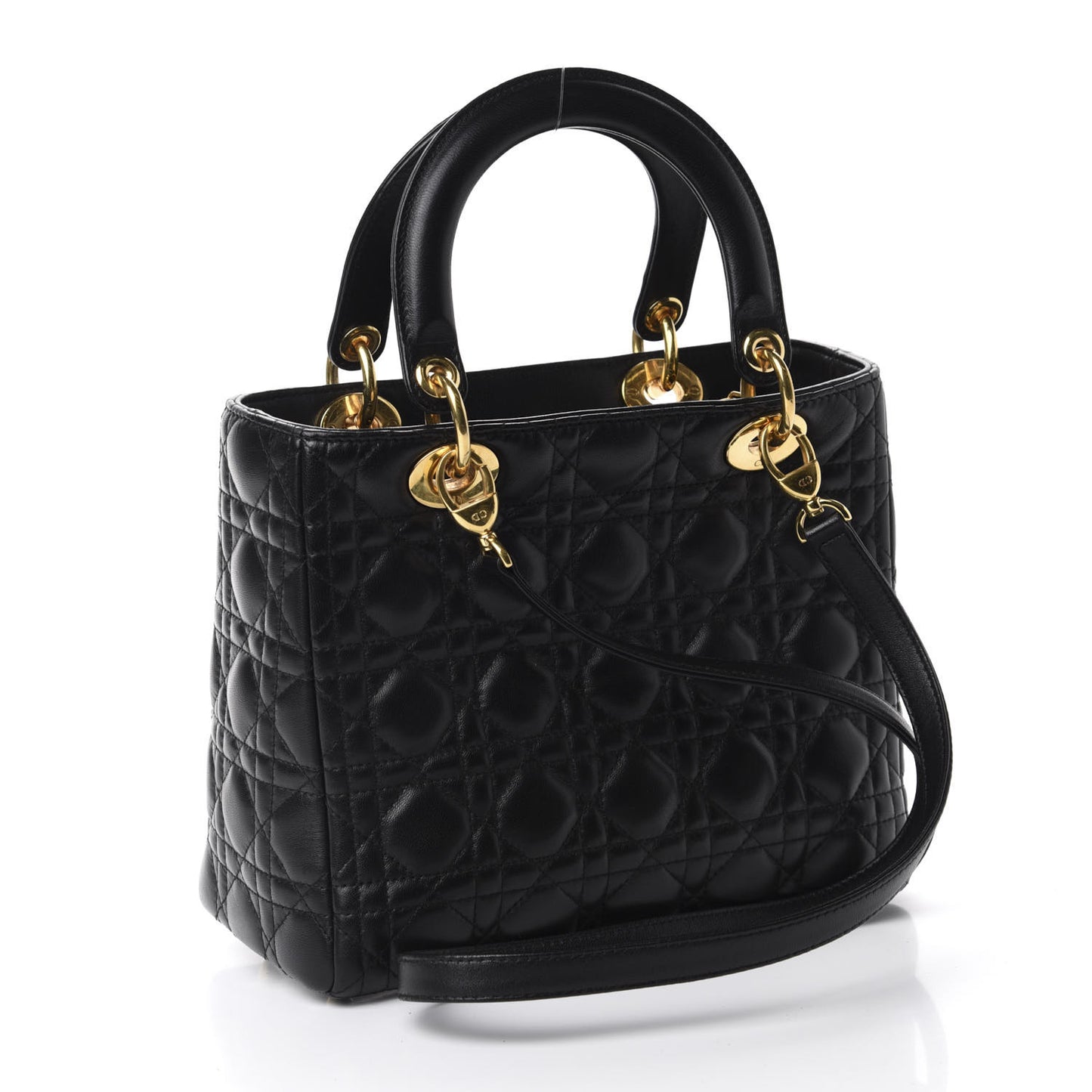 Lambskin Cannage Medium Lady Dior Black