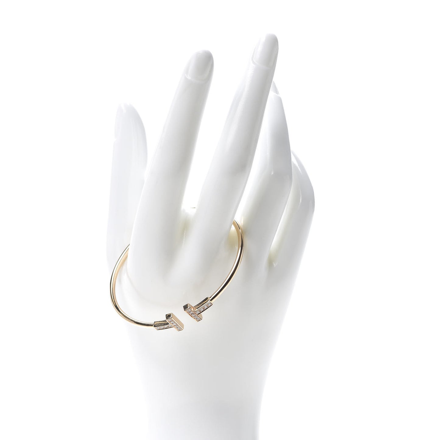 18K Rose Gold Diamond T Wire Bracelet