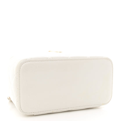 Chanel Shiny Caviar Quilted Pick Me Up Vanity Case White 4 of 17