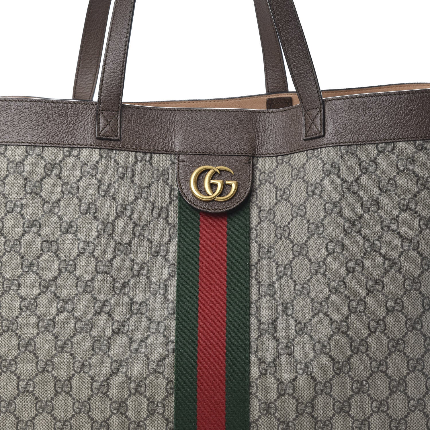 Gucci GG Supreme Monogram Web Large Ophidia Tote Brown 8 of 15