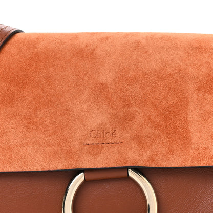 Chloe Suede Calfskin Small Faye Shoulder Bag Tobacco 8 of 12