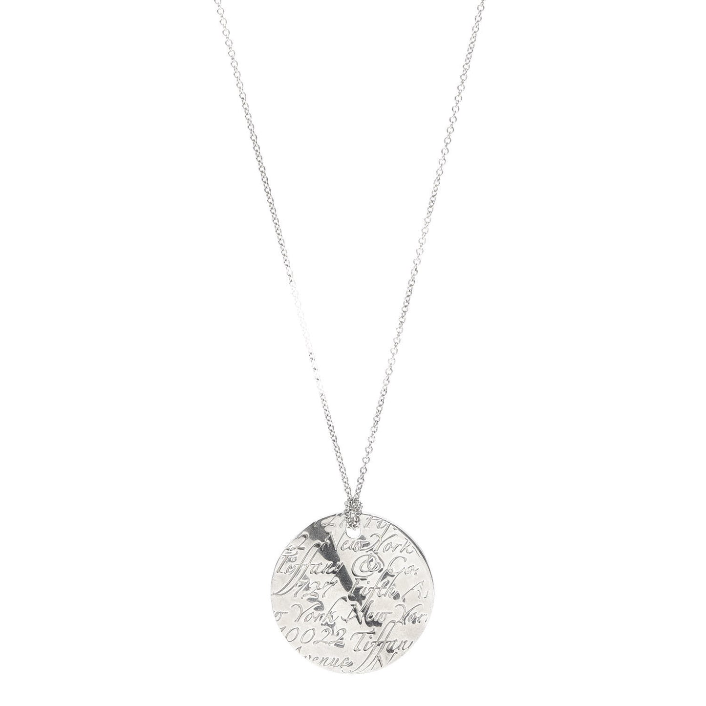 Sterling Silver Notes Round Pendant Necklace