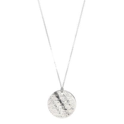Tiffany Sterling Silver Notes Round Pendant Necklace 1 of 5