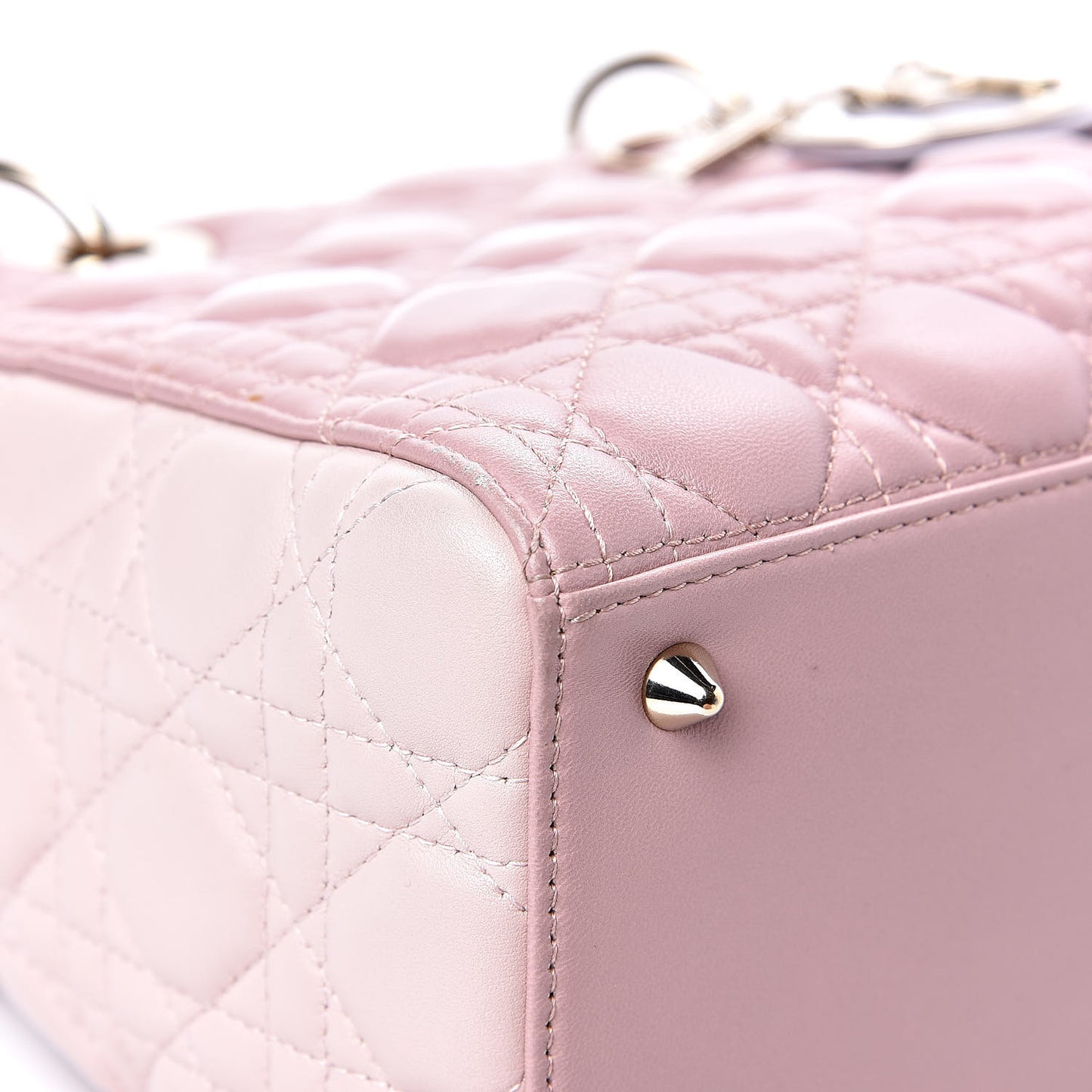 Lambskin Cannage Medium Tri-Color Lady Dior Rose Pale