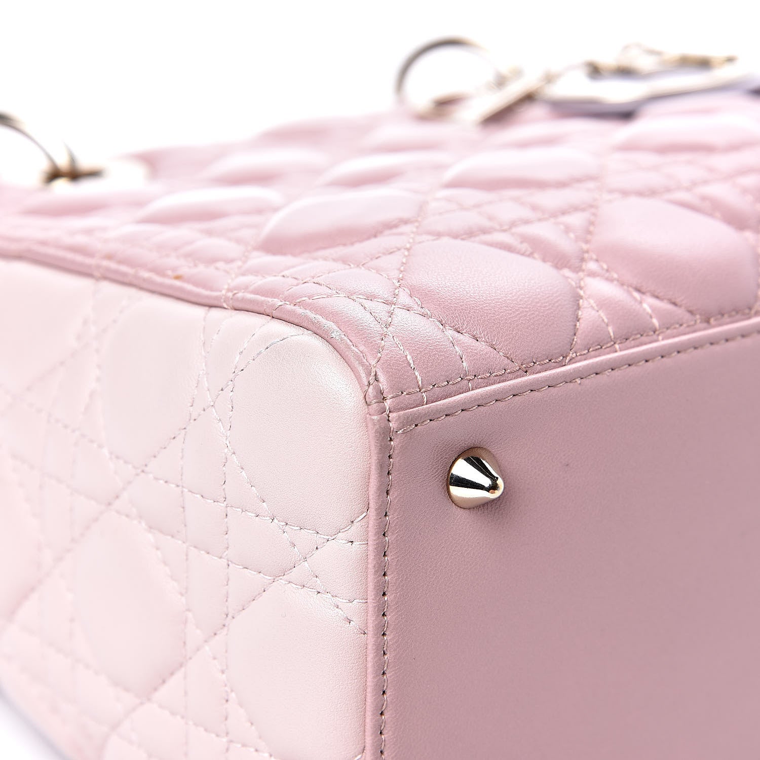 Christian Dior Lambskin Cannage Medium Tri-Color Lady Dior Rose Pale 9 of 14