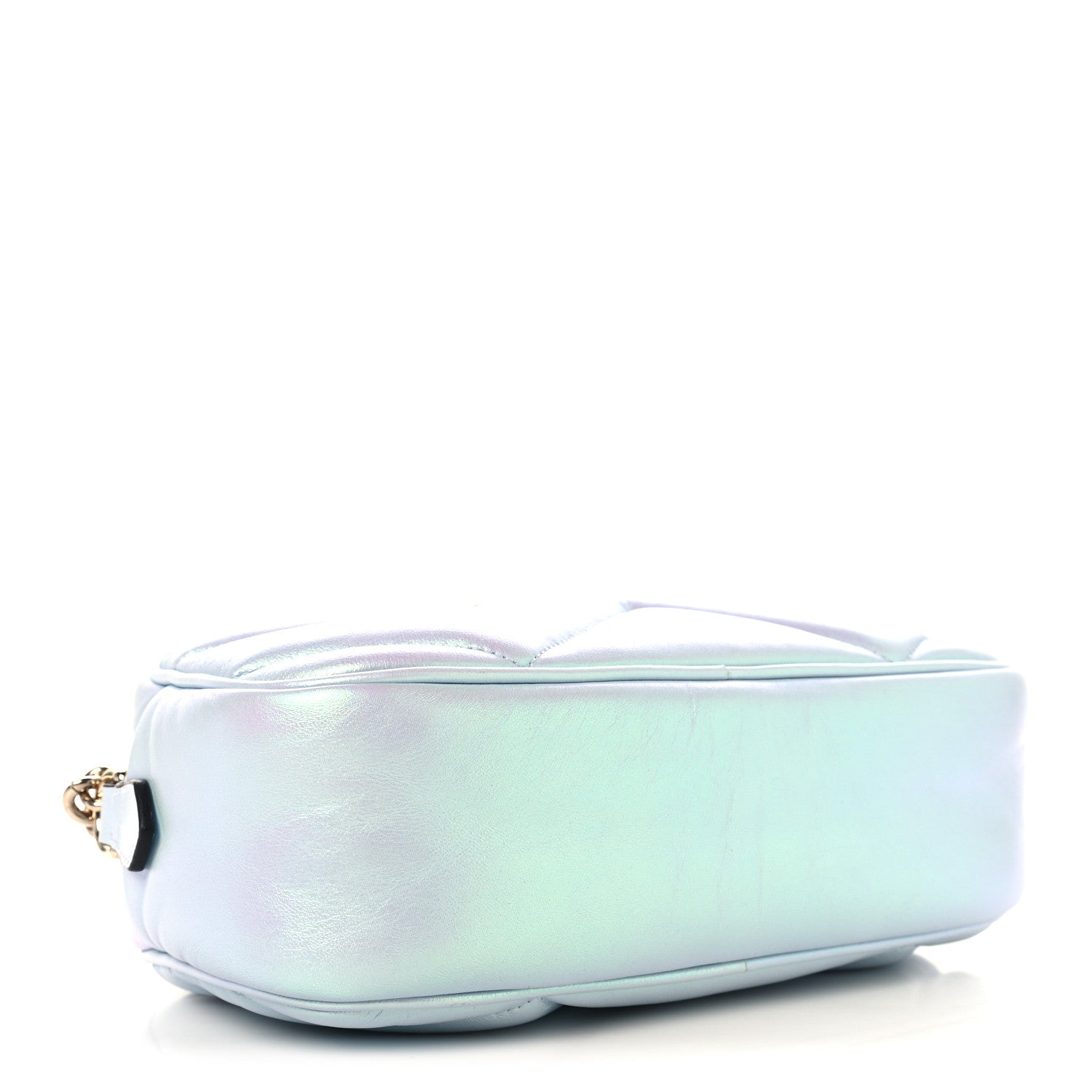 Gucci Iridescent Nappa Chevron Matelasse Small GG Marmont Chain Shoulder Bag Iridescent Snow Light Blue 4 of 10