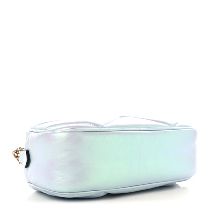 Gucci Iridescent Nappa Chevron Matelasse Small GG Marmont Chain Shoulder Bag Iridescent Snow Light Blue 4 of 10