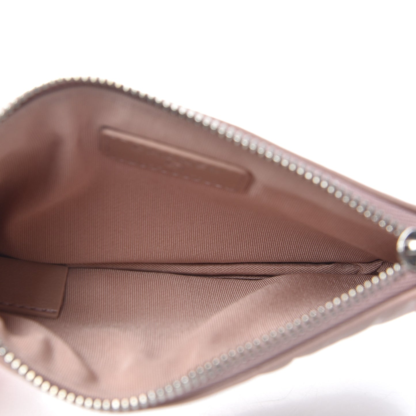 Goatskin Camellia Embossed Cosmetic Pouch Light Pink