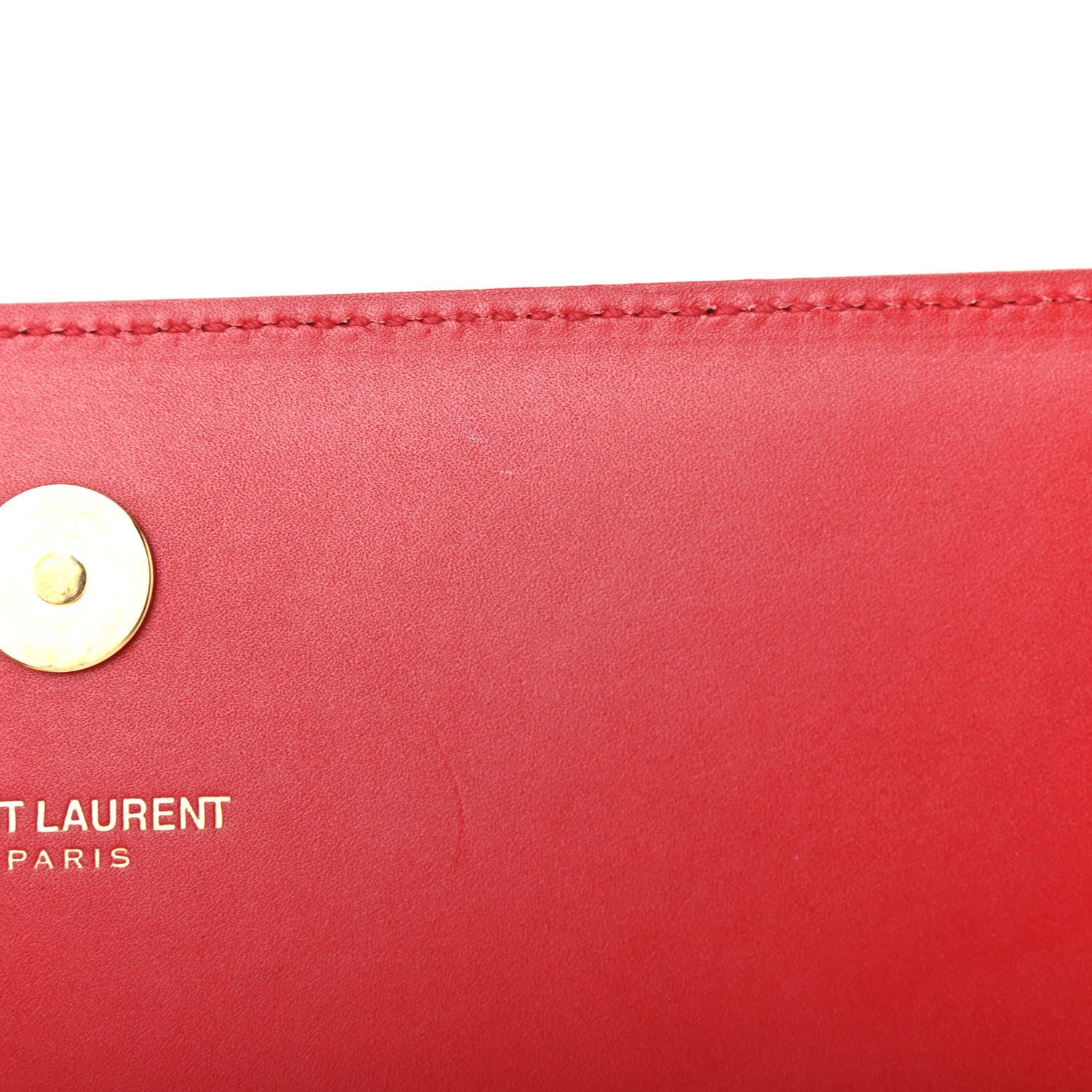 Saint Laurent Calfskin Classic Monogram Cassandre Clutch Rouge Orient 18 of 28