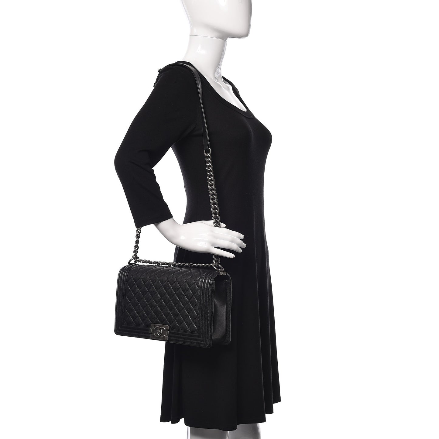 Caviar Quilted New Medium Boy Flap Black
