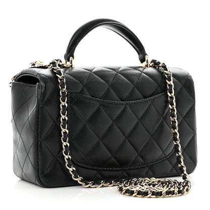 Chanel Lambskin Quilted Mini Lion Charm Top Handle Rectangular Flap Black 3 of 12