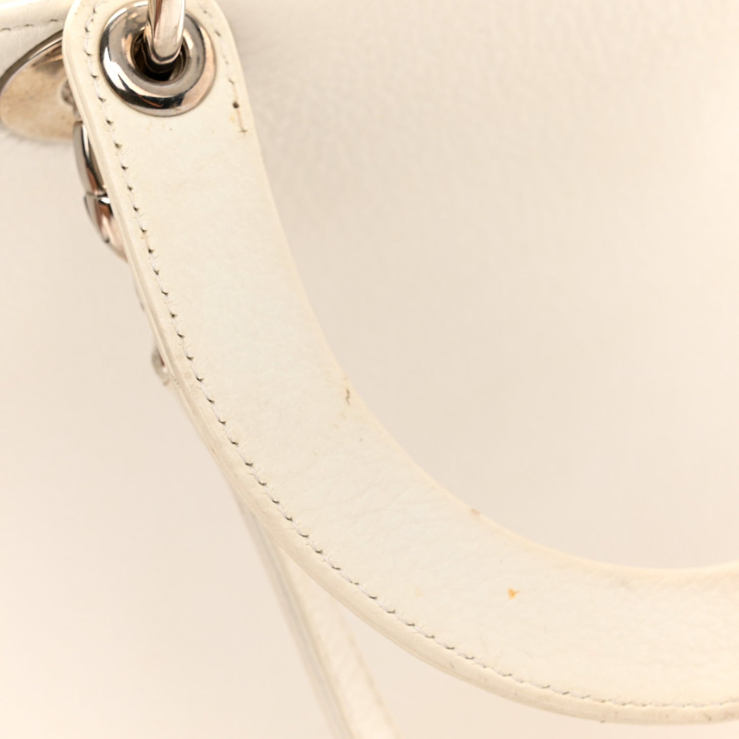 Deerskin Floral Printed Large Lady Dior White