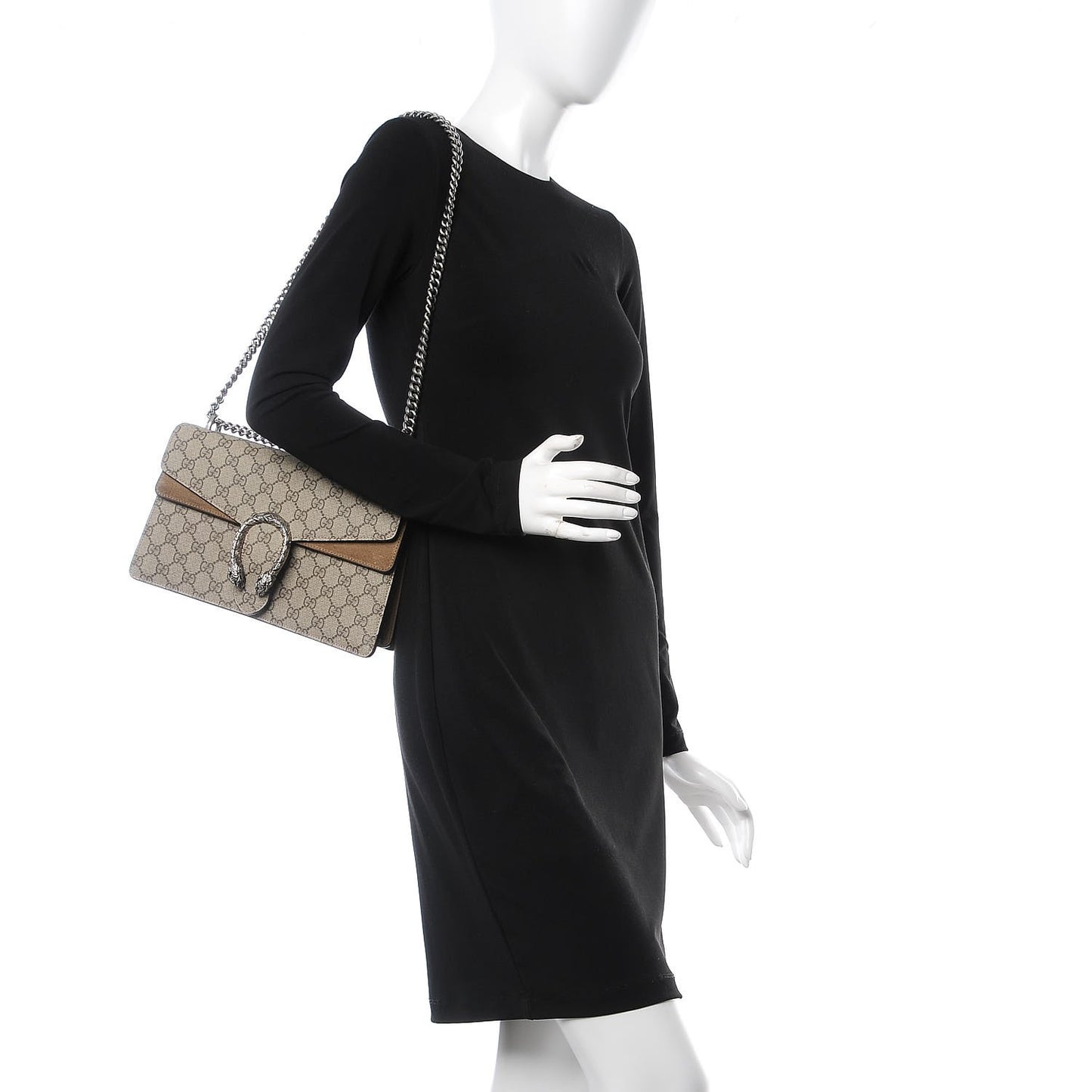 GG Supreme Monogram Small Dionysus Shoulder Bag Taupe