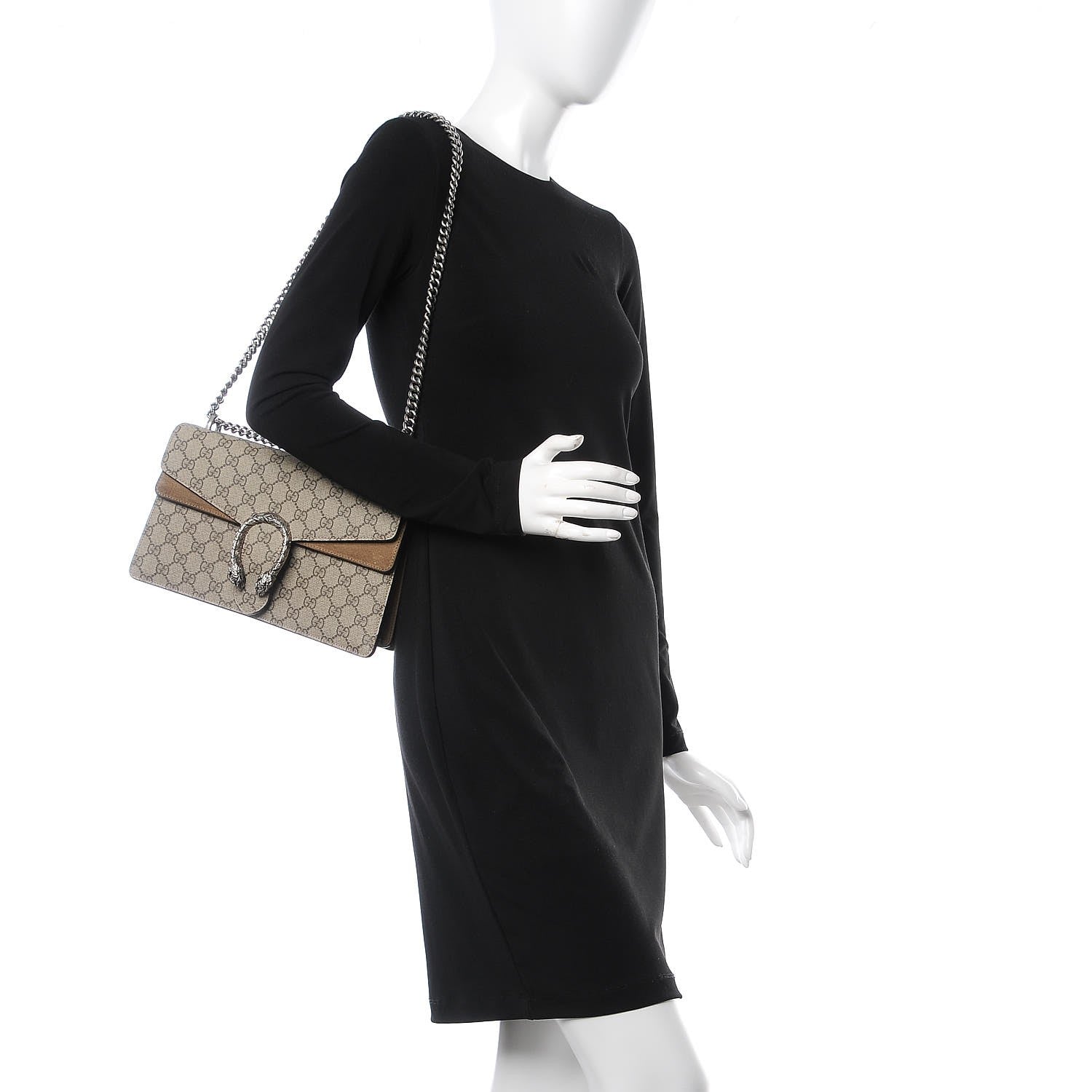 Gucci GG Supreme Monogram Small Dionysus Shoulder Bag Taupe 3 of 11