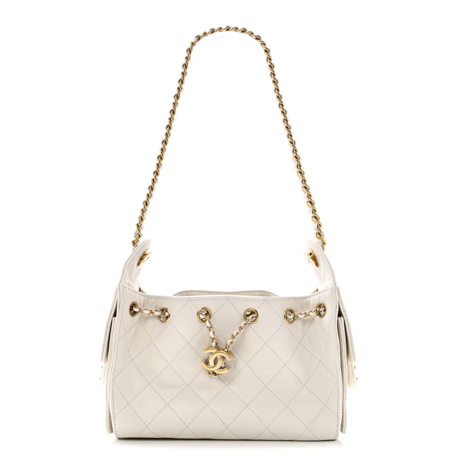 Chanel Caviar Quilted Mini Chanel 25 Handbag White 1 of 10