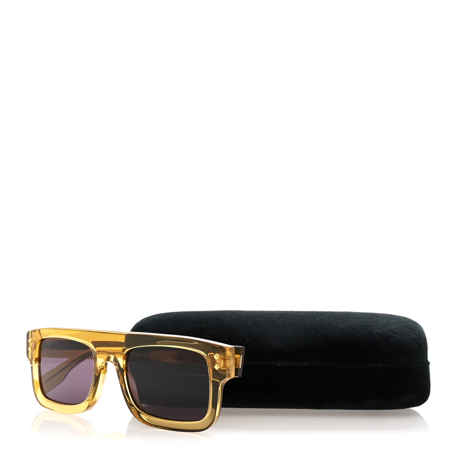 Gucci Acetate Square Frame Sunglasses GG1085S Yelllow 8 of 8