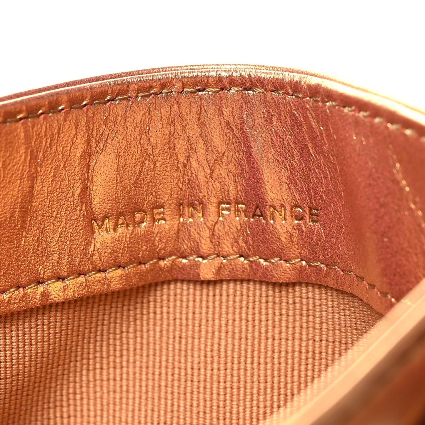 Metallic Lambskin Quilted CC Card Holder Golden