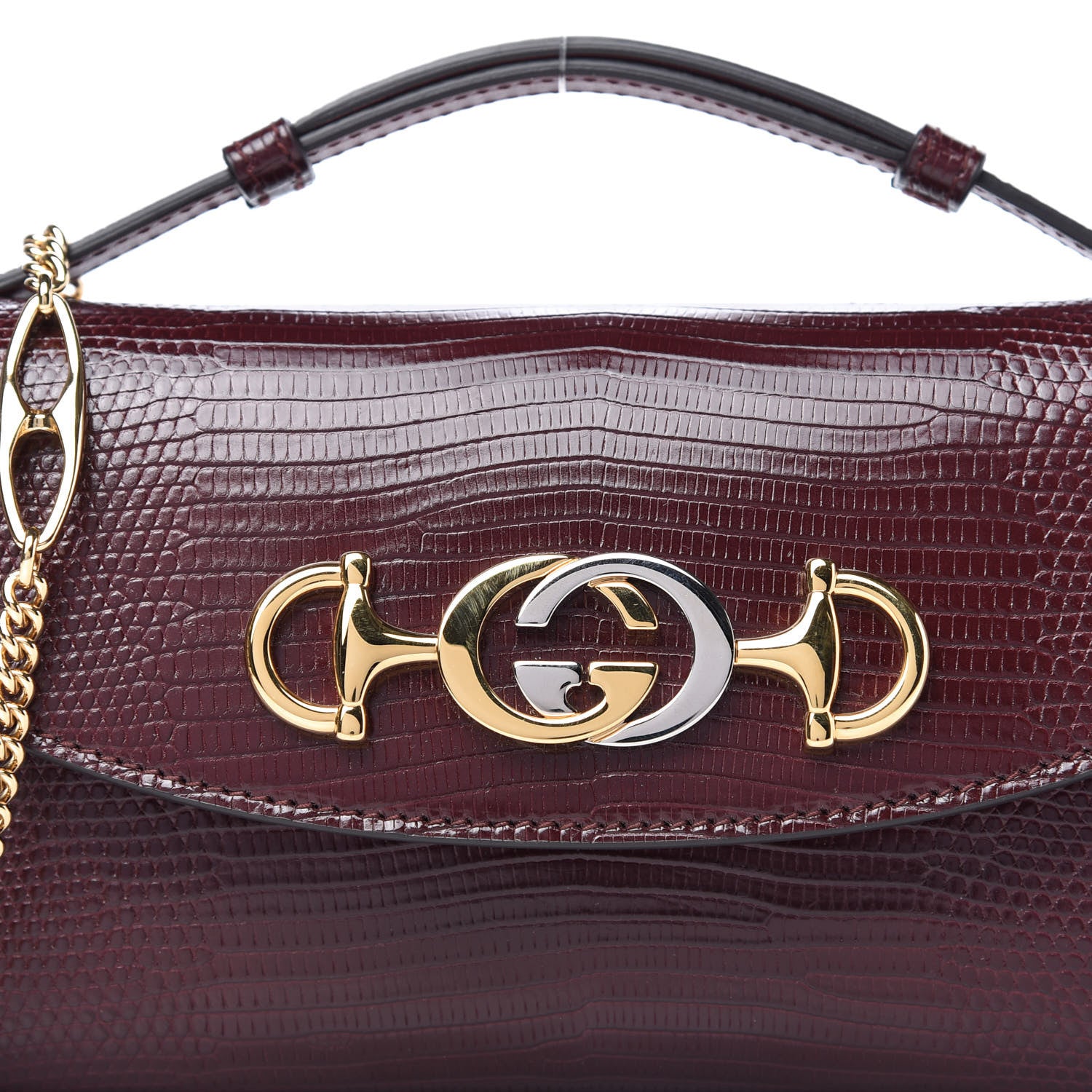 Gucci Lizard Mini Zumi Shoulder Bag Burgundy 10 of 10