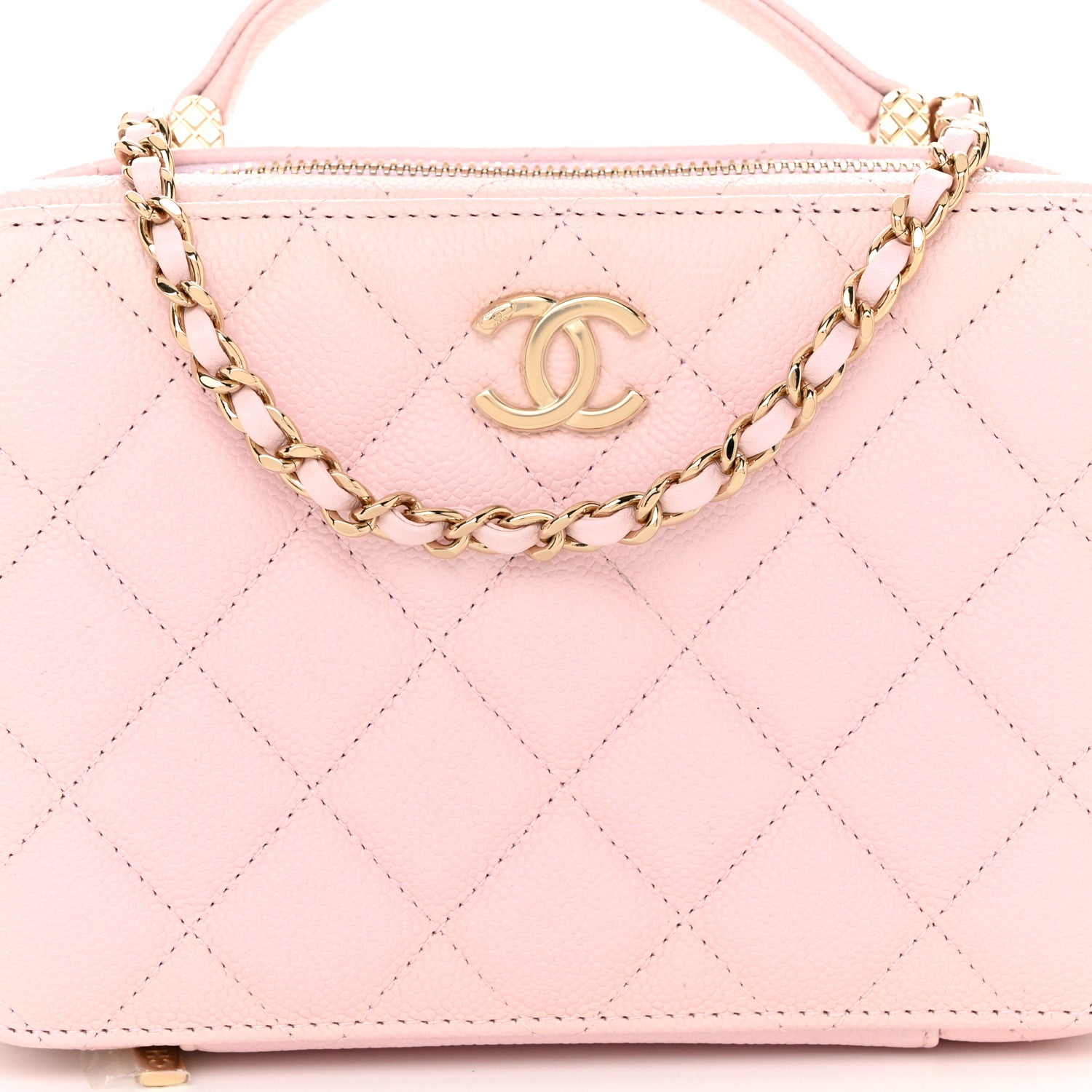 Chanel Caviar Quilted Top Handle Vanity Case Pink 9 of 12