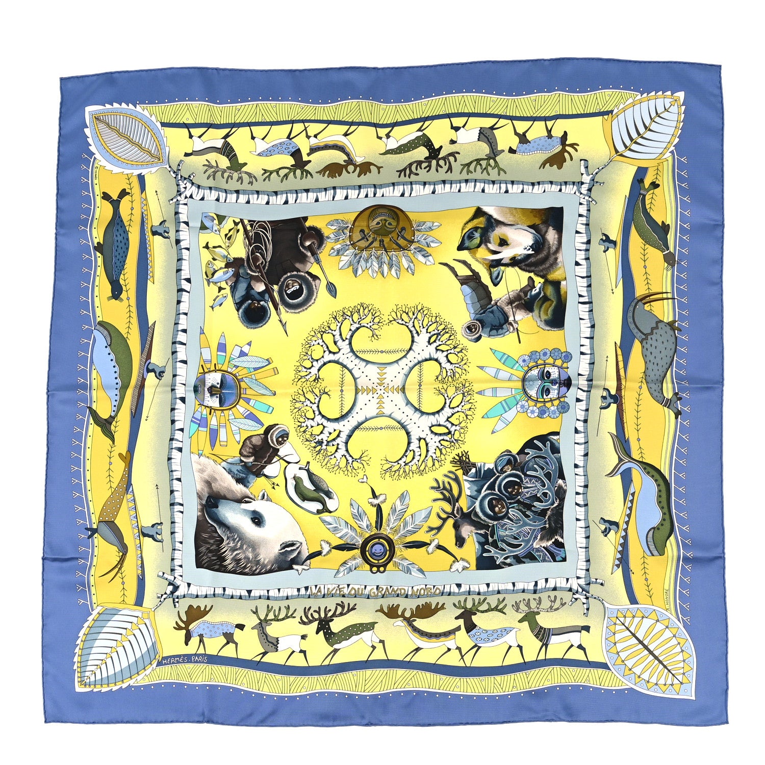 Hermes Silk La Vie Du Grand Nord Scarf 90 1 of 4