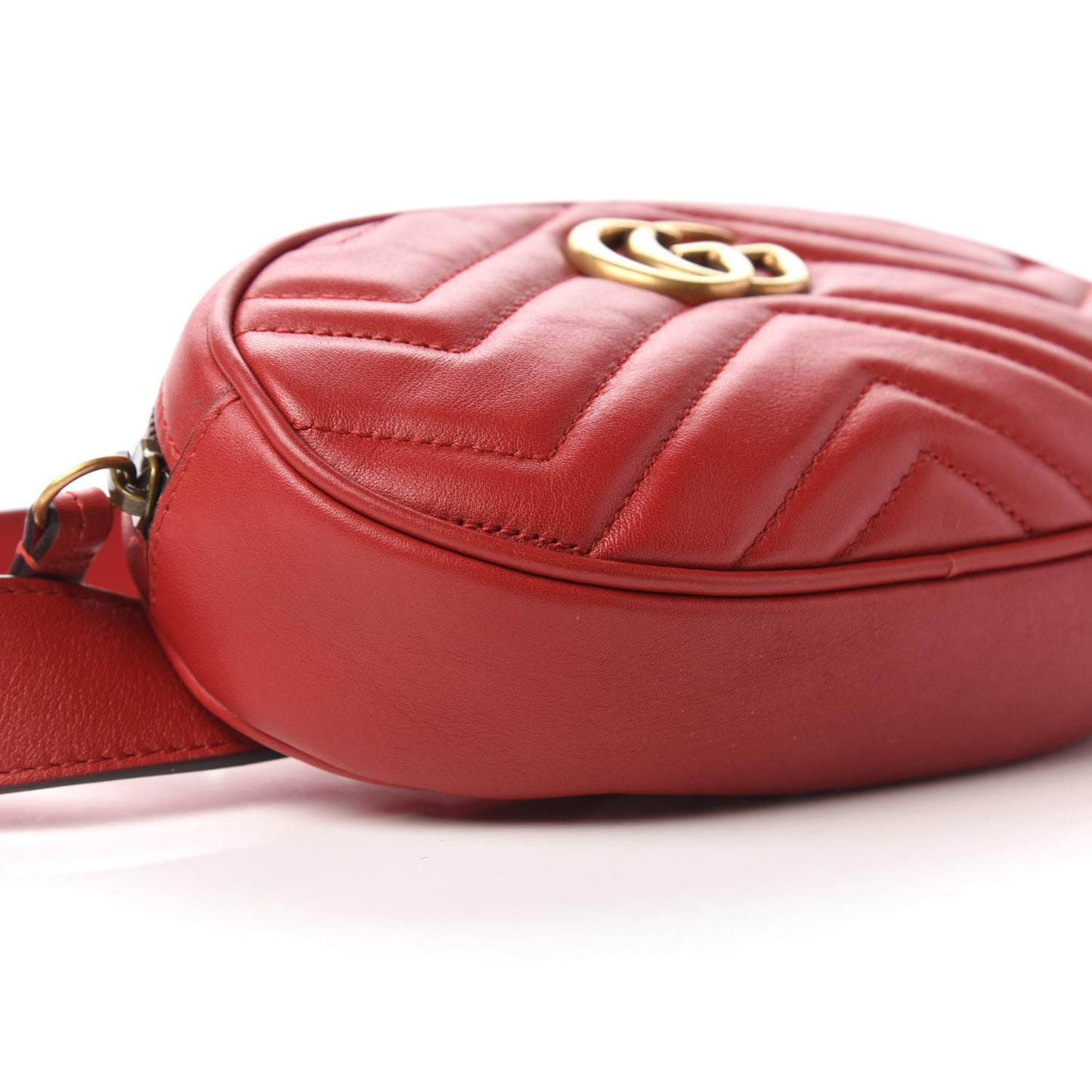 Calfskin Matelasse GG Marmont Belt Bag 85 34 Hibiscus Red