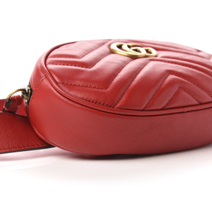 Gucci Calfskin Matelasse GG Marmont Belt Bag 85 34 Hibiscus Red 6 of 11