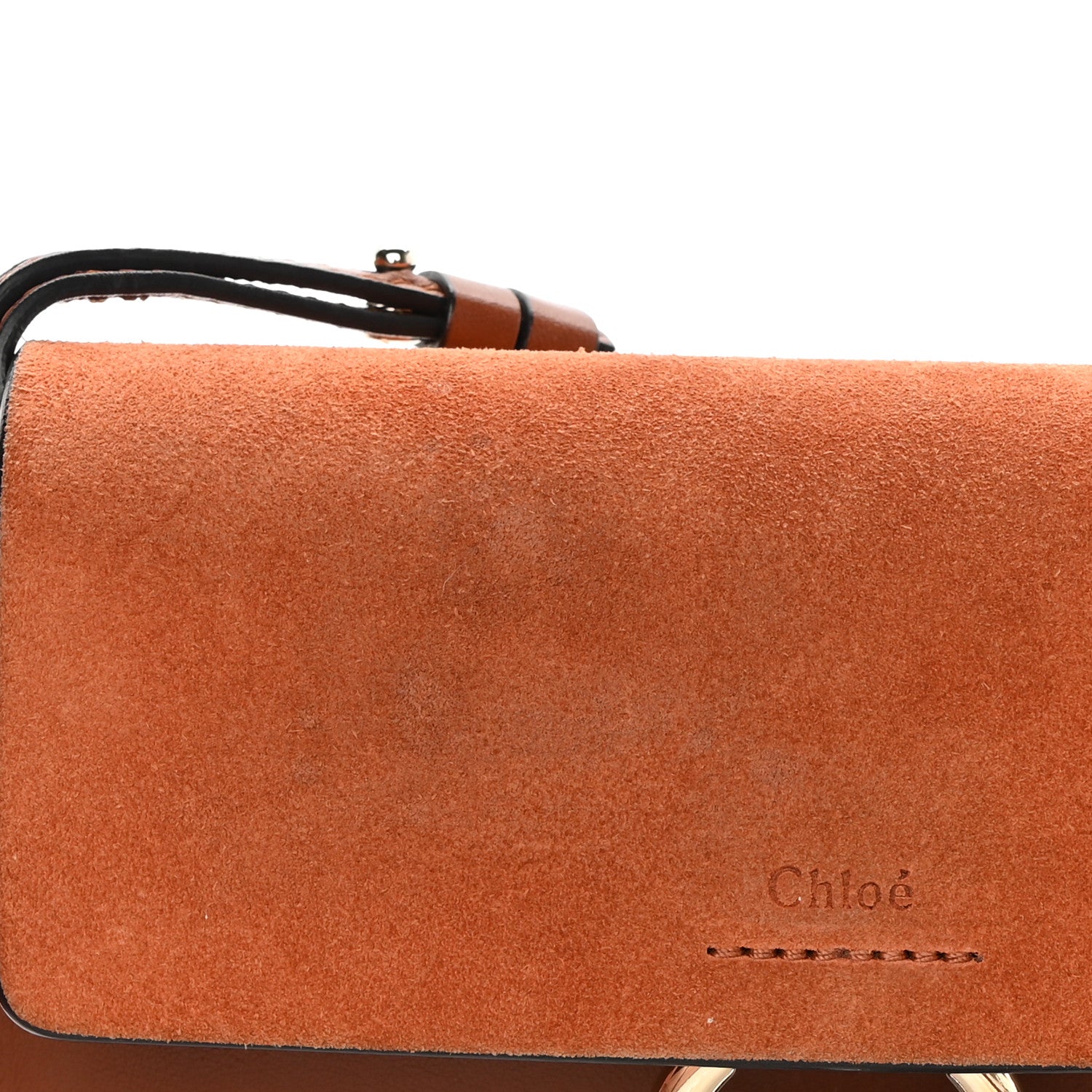Chloe Suede Calfskin Mini Faye Shoulder Bag Tobacco 12 of 13