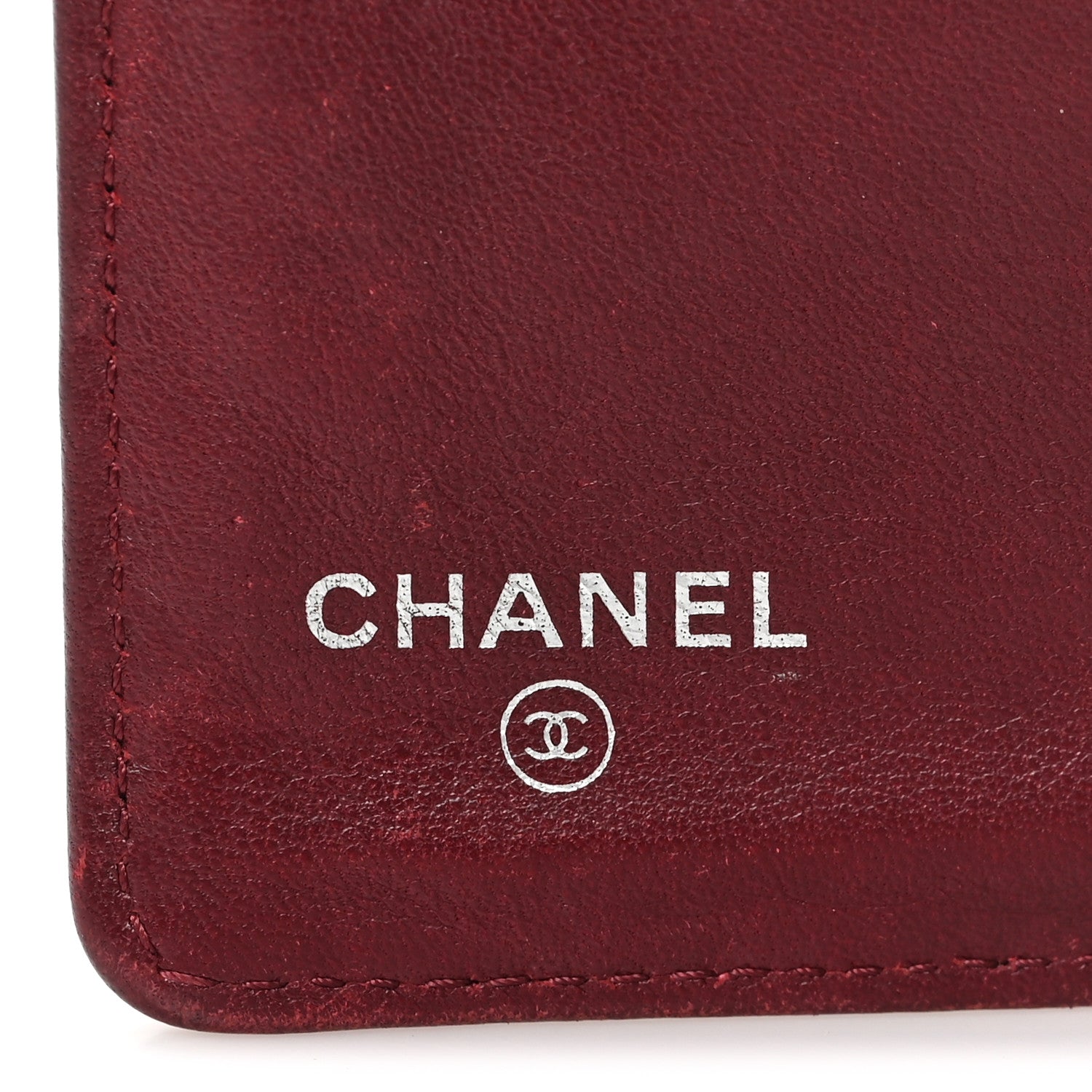 Chanel Grained Patent CC Yen Wallet Burgundy 6 of 8