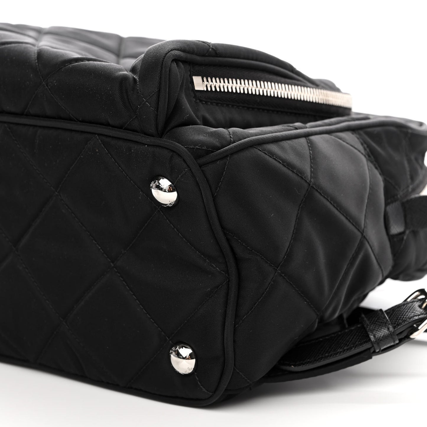 Nylon Tessuto Impuntu Quilted Backpack Black