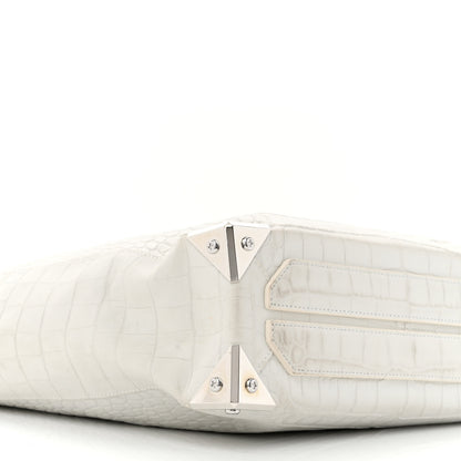 Alexander Wang Calfskin Crocodile Embossed Prisma Skeletal Tote White Silver Hardware 10 of 12