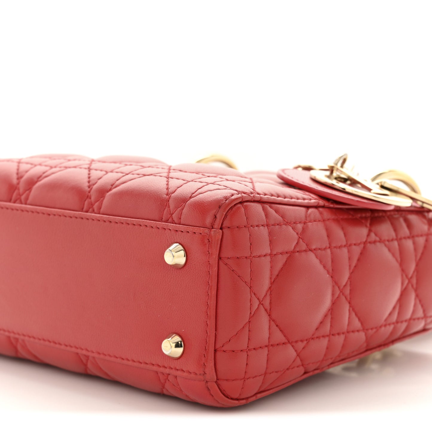 Lambskin Cannage Mini Lady Dior Red