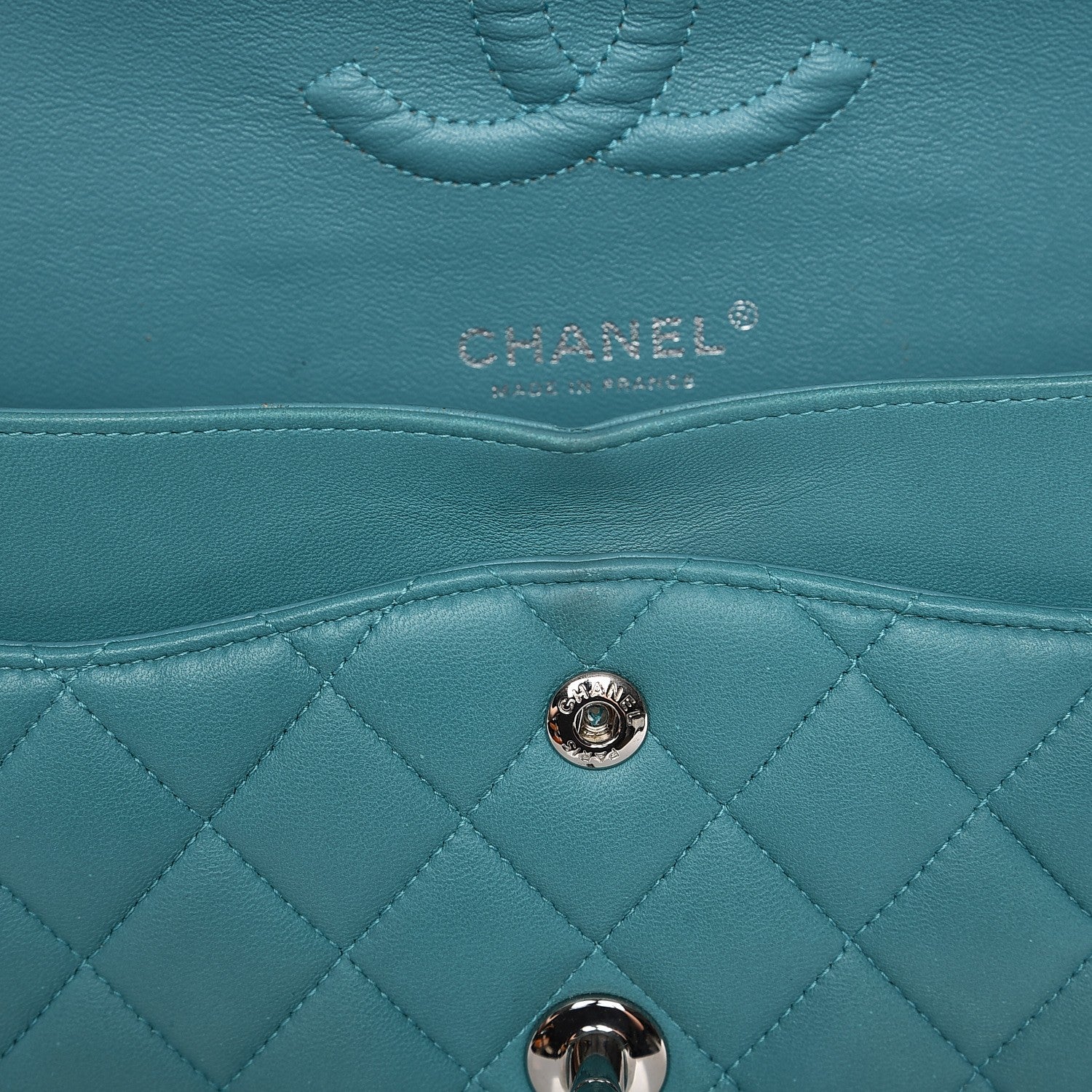 Chanel Lambskin Medium Double Flap Turquoise 14 of 14