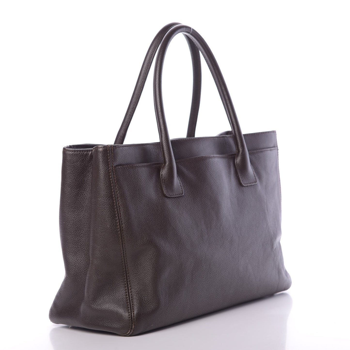 Calfskin Cerf Executive Shopper Tote Brown