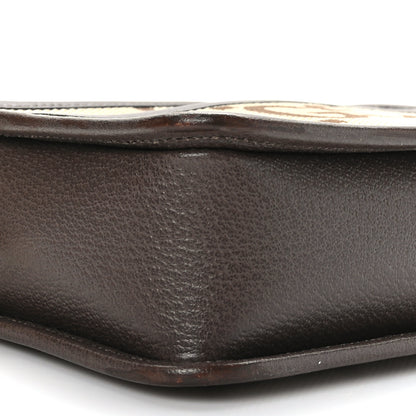 Gucci Monogram Jumbo GG Textured Dollar Calfskin Web Mini Crossbody Bag Camel Ebony New Acero 7 of 8
