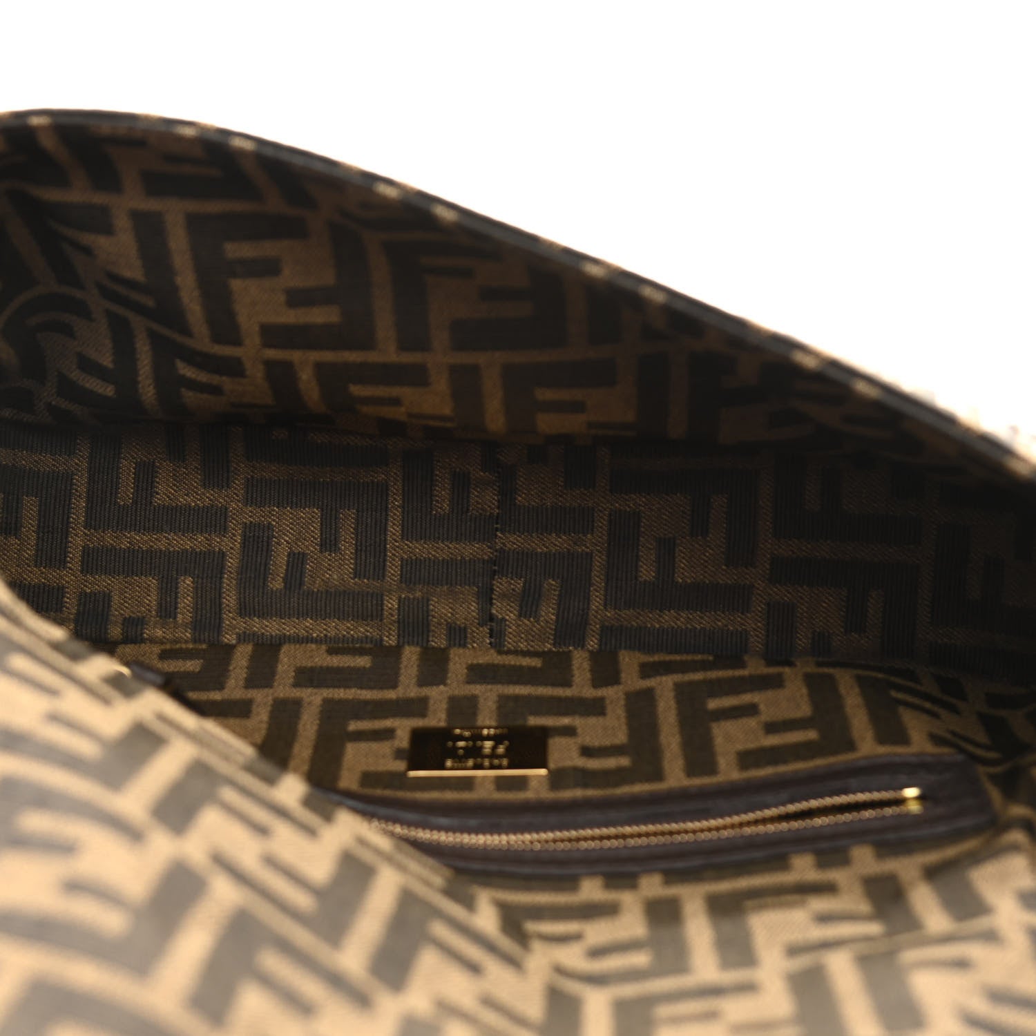 Fendi Fabric Jacquard Cuoio Romano FF 1974 Embroidered Baguette Tobacco Moro Ebano Multicolor 5 of 11