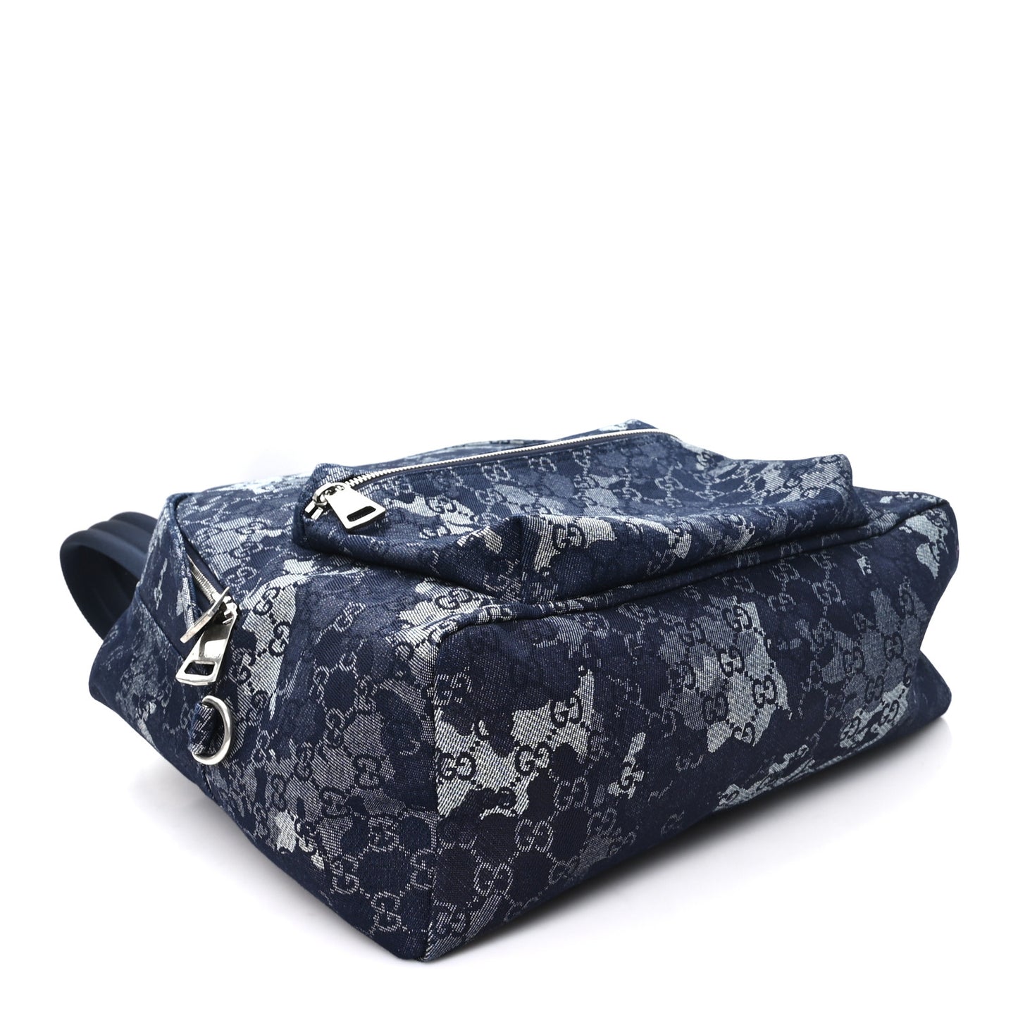 Denim Monogram Camouflage Large Backpack Blue