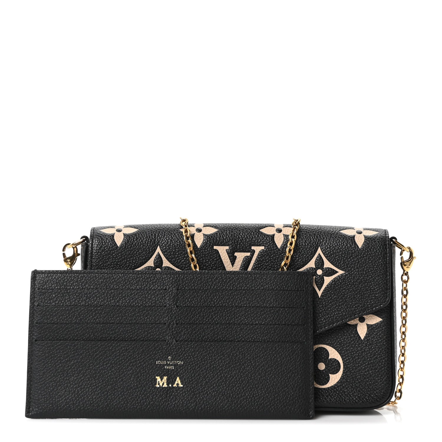 Louis Vuitton Empreinte Monogram Giant Felicie Pochette Black Beige 3 of 10