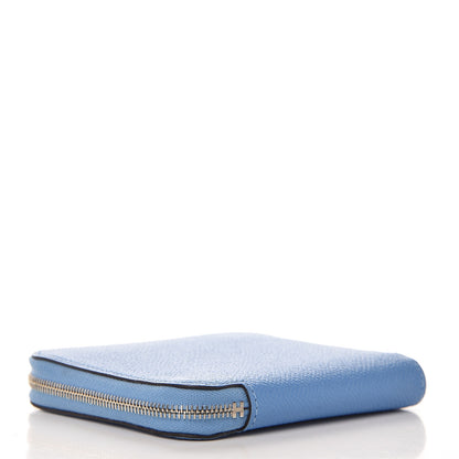 Hermes Epsom Silk'in Compact Wallet Bleu Paradis 4 of 8