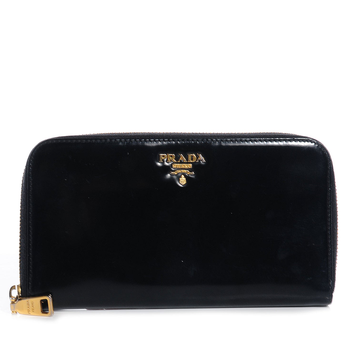 Spazzolato Zip Around Wallet Nero Black