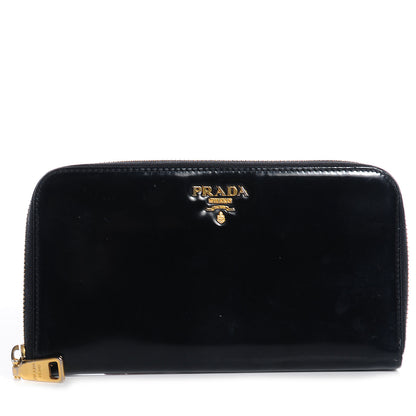 Prada Spazzolato Zip Around Wallet Nero Black 1 of 9
