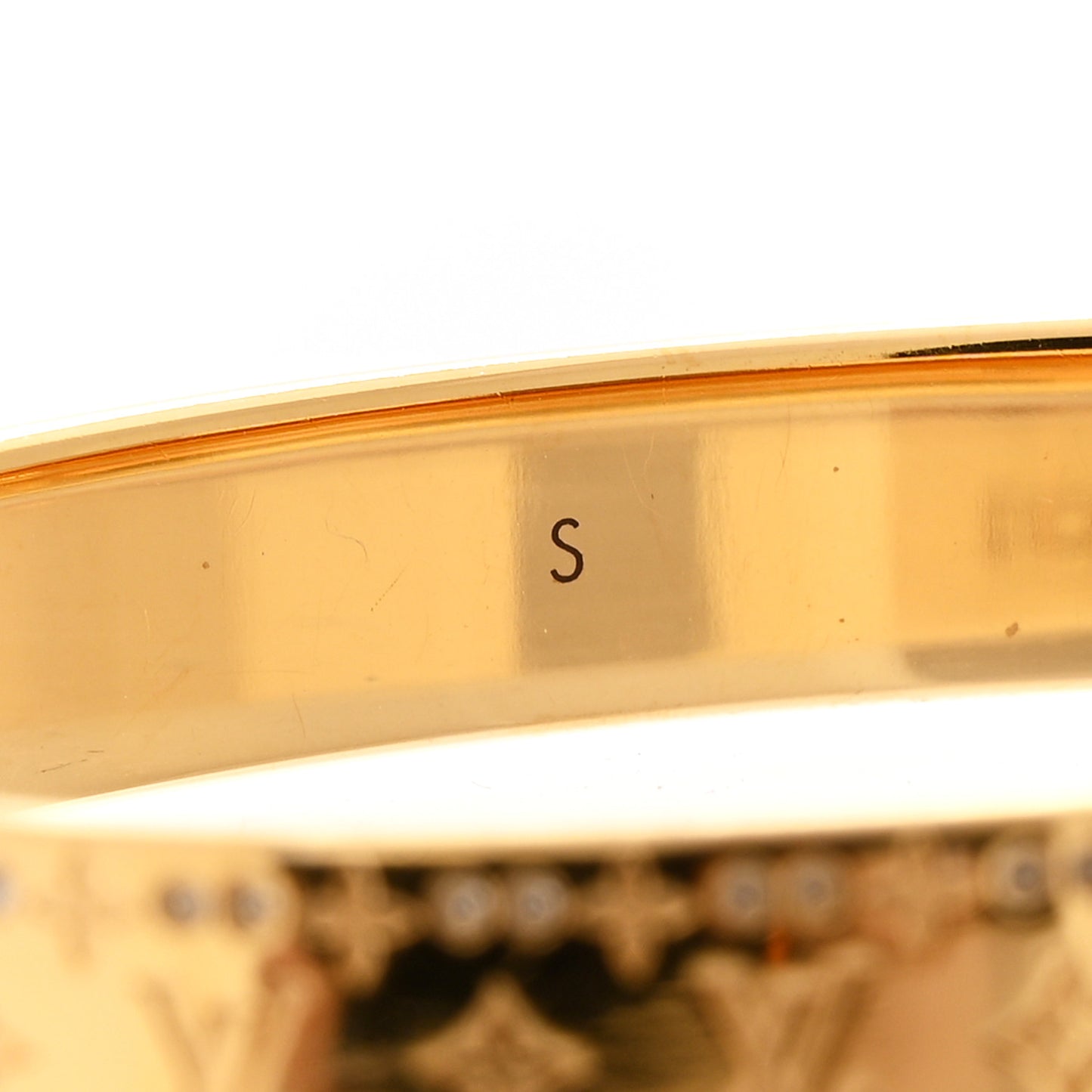 Brass Crystal Monogram Nanogram Strass Cuff S Gold
