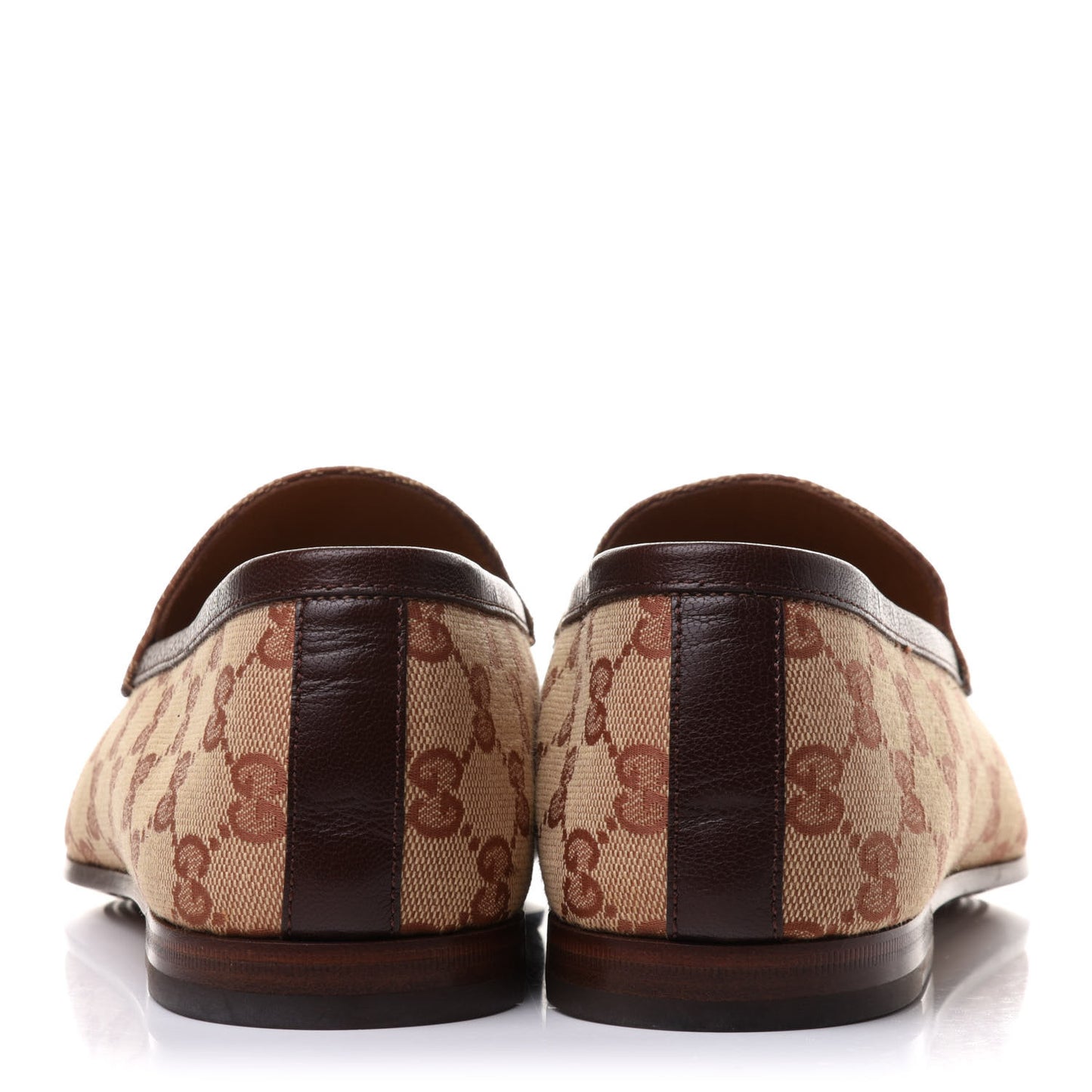 Canvas GG Monogram Horsebit Mens Jordaan Loafers 8 Beige Ruggine Light Brown