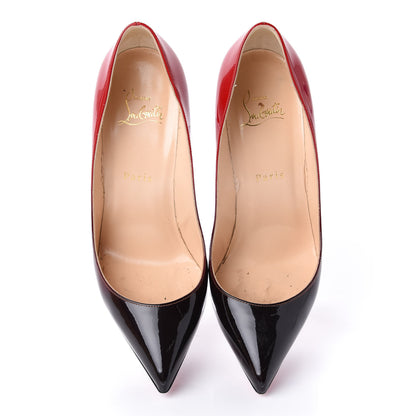 Christian Louboutin Patent Degrade Pigalle Follies 100 Pumps 38 Black Red 5 of 14