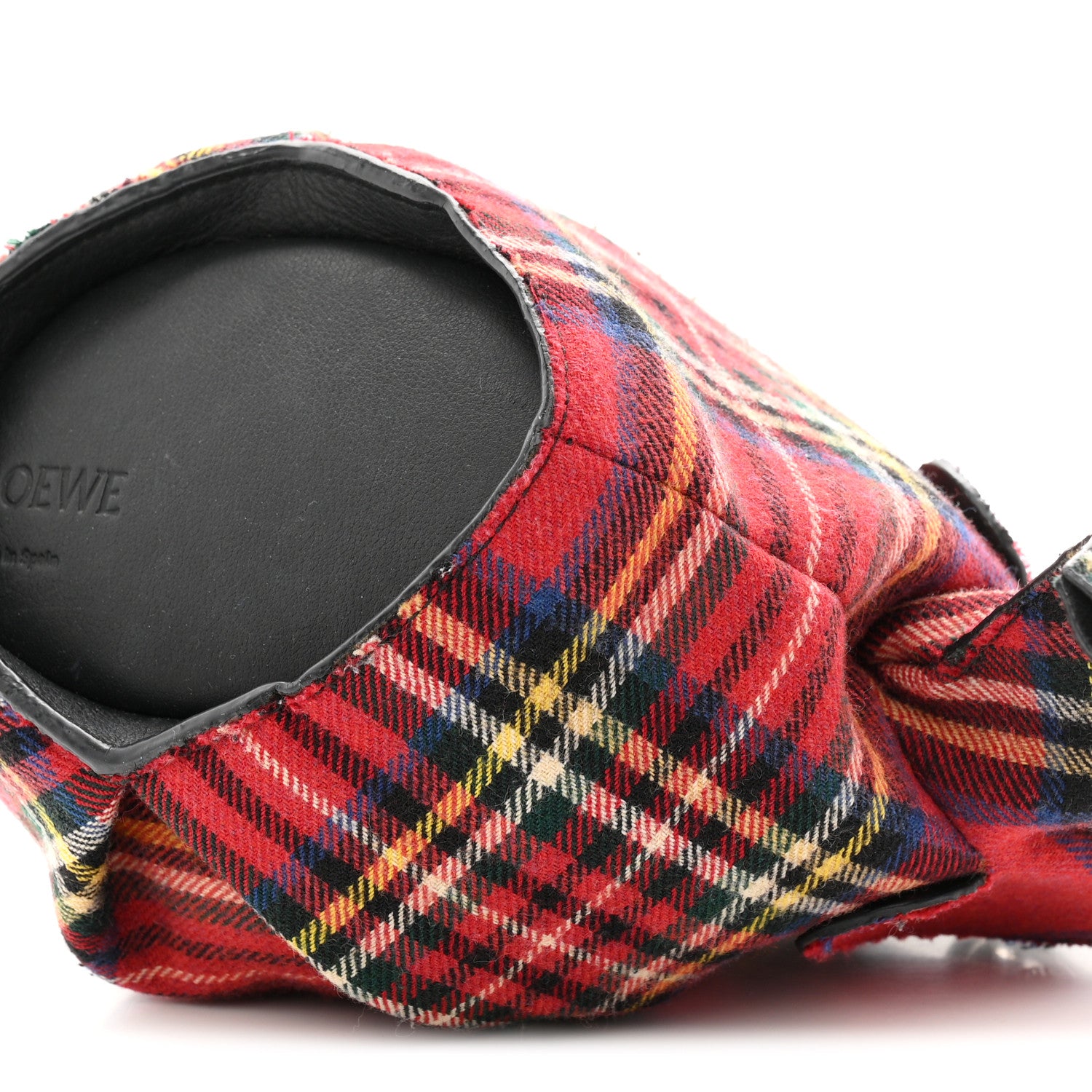 Loewe Wool Calfskin Mini Elephant Crossbody Bag Red Tartan 9 of 9